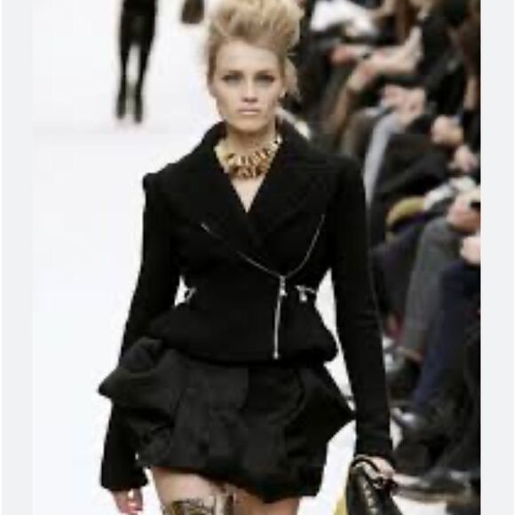 LOUIS Vuitton Jacket Runway RARE 2009 Collection Black Wool Blend Coat Size 40 - Picture 3 of 15